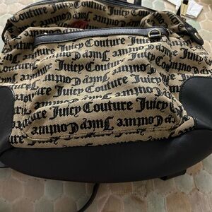 Juicy Couture Tan and Black Logo Bag